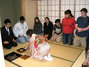 KCP students at a tea ceremony