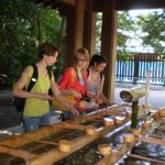 KCP students cleansing at a shrine