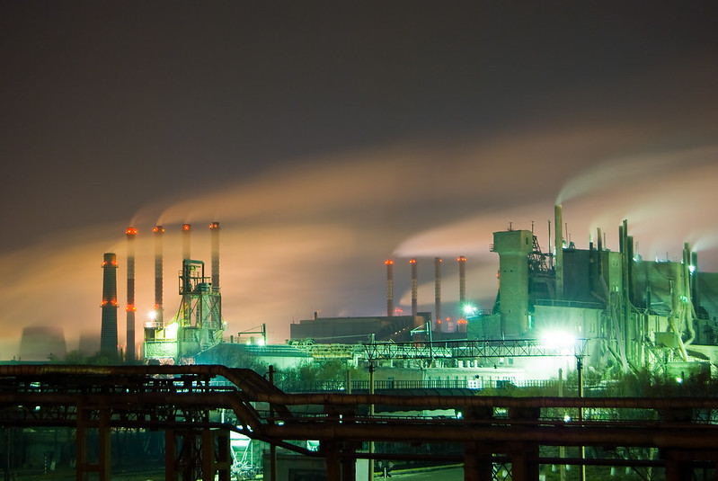 Fukushima Daiichi Nuclear Power Plant at night