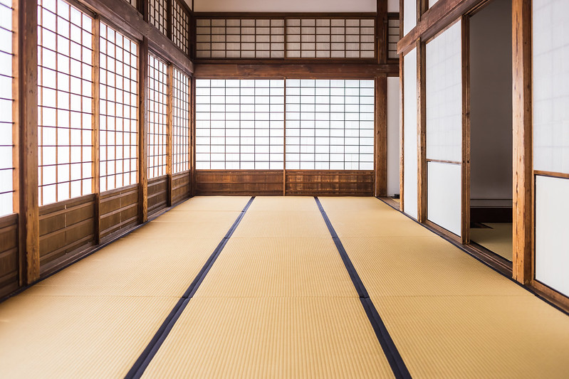 Tatami mats and paper sliding door