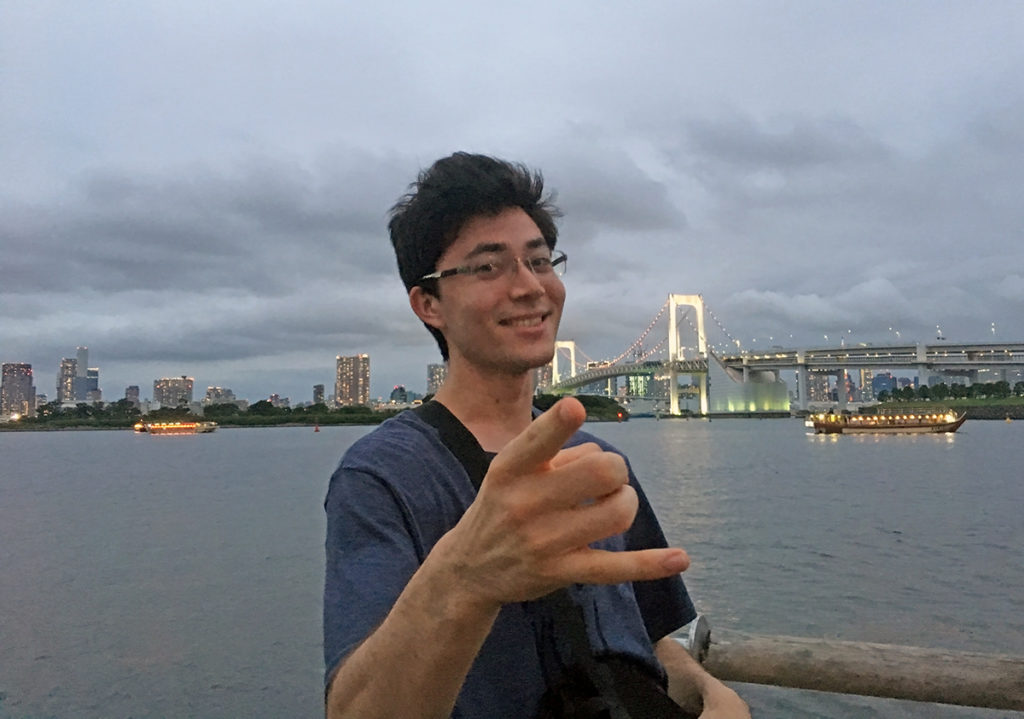 Yoshi overlooking the Japanese harbour.