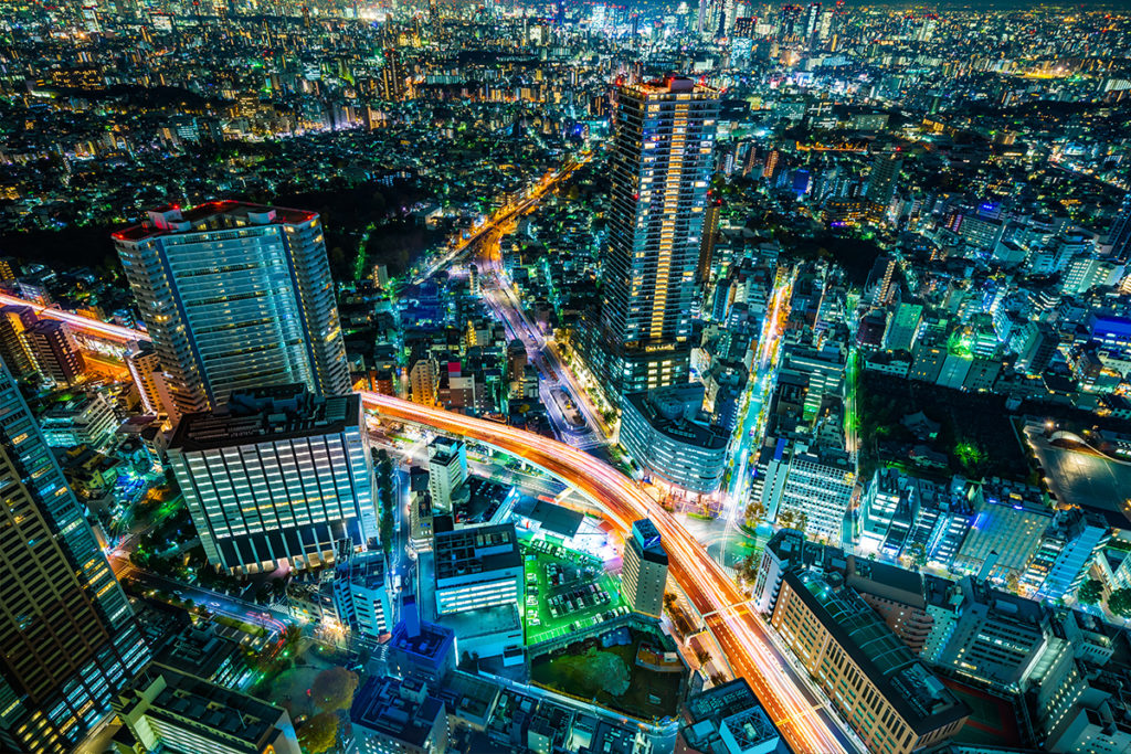 Ikebukuro panoramic view at night