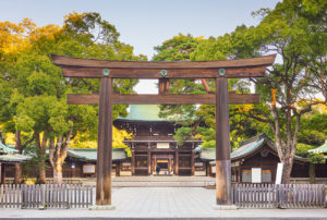 Meiji Jingu courtyard torii